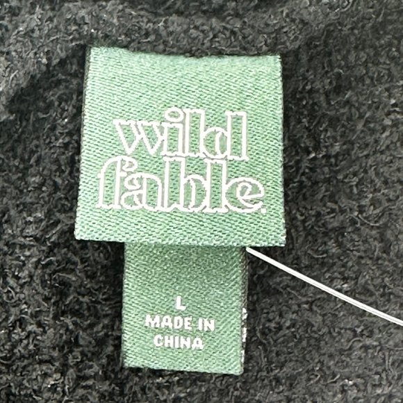 2 Piece Wild Fable Women's Large Black Crop Sweater And Blue Ribbed T-Shirt New - Picture 5 of 16